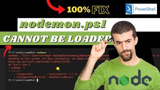 nodemonps1 cannot be loaded because running scripts is disable on this system Problem Fixed  Node [upl. by Henryson]