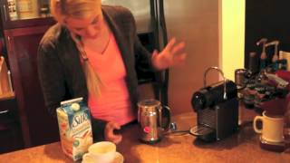 Nespresso Aeroccino Plus Frother Review Frothing Almond Milk [upl. by Shaine391]